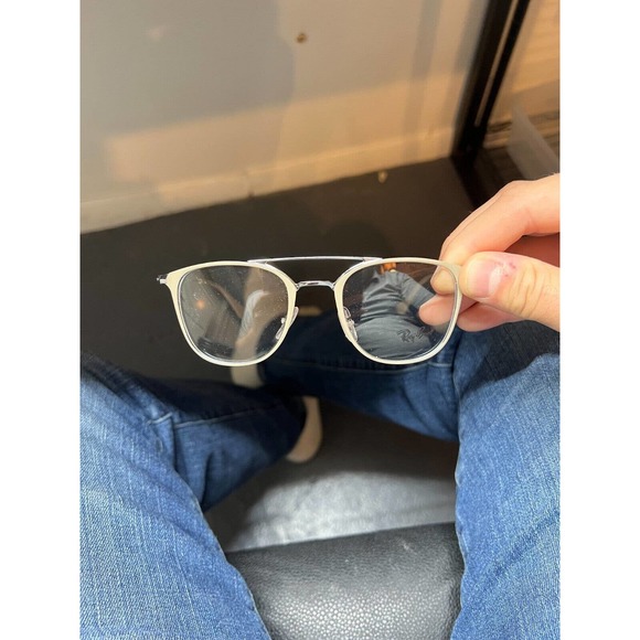 Ray-Ban RB6377 2909 Rectangle Polished Light Brown Unisex Eyeglasses H8571 - Picture 8 of 9